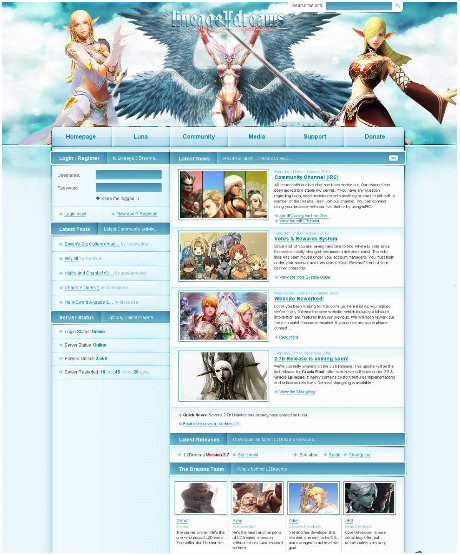 Адаптация шаблона сайта lineage2dreams.com под ucoz