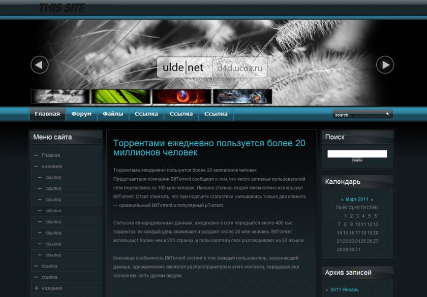 Старый шаблон сайта diz-soft.pp.ua