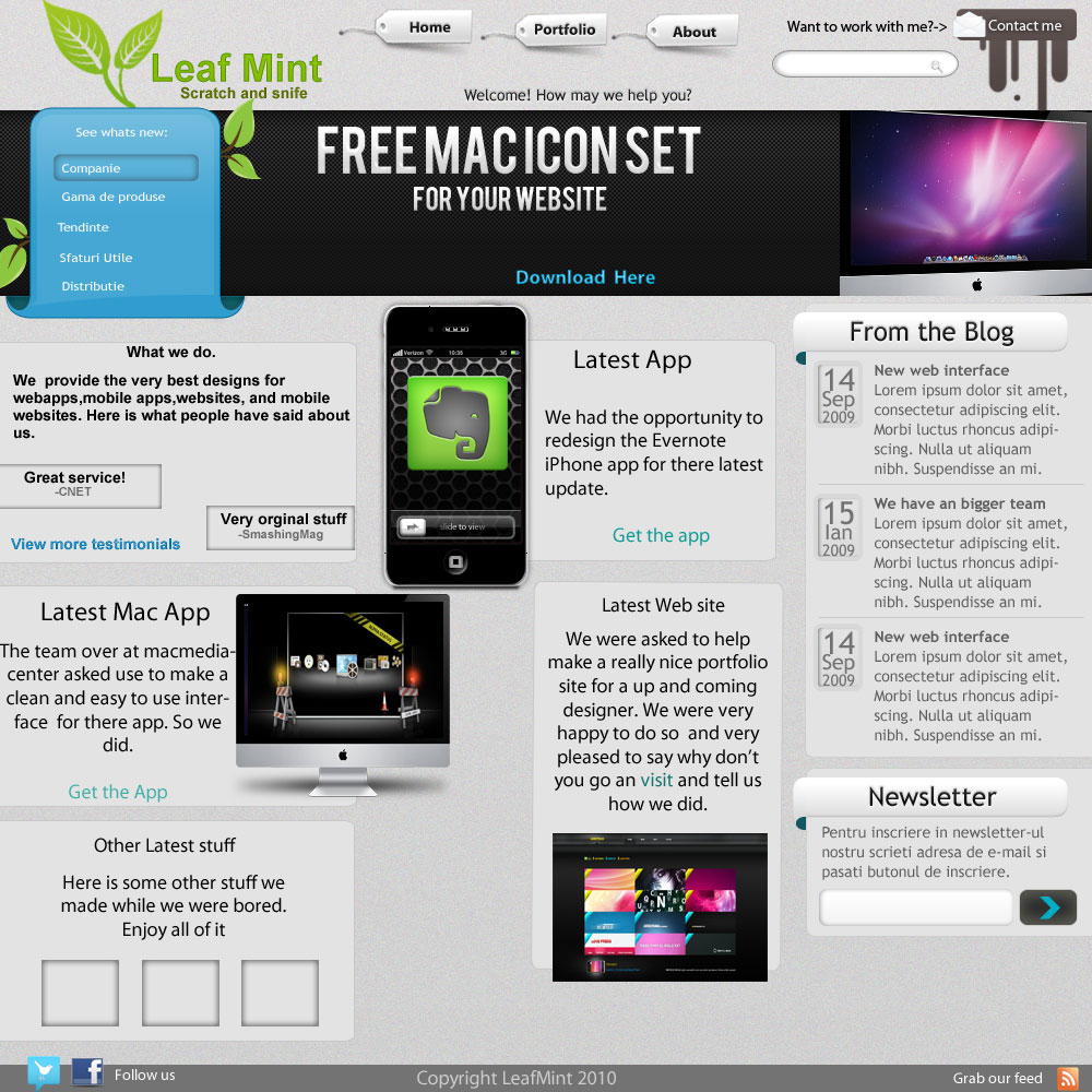 Светленький PSD макет. В приятных тонах.